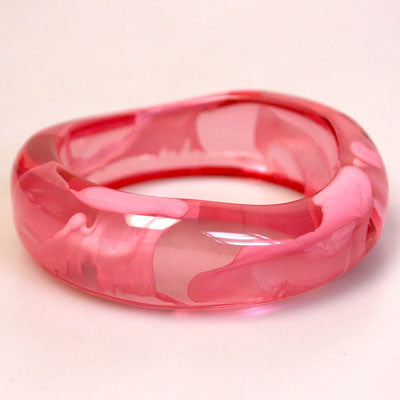 Collector's Lucite Cloud Bangle Bracelet in Pink