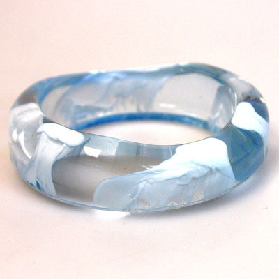 Collector's Lucite Cloud Bangle Bracelet in Blue