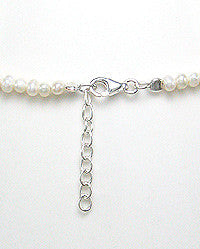 Updated White Cultured Fresh Water Pearl Neckace with Sterling Silver