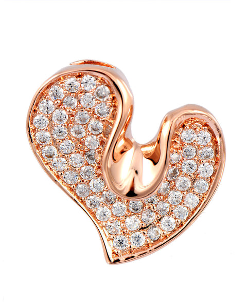 18K Rose Gold Plated Cubic Zirconia Heart Pendant