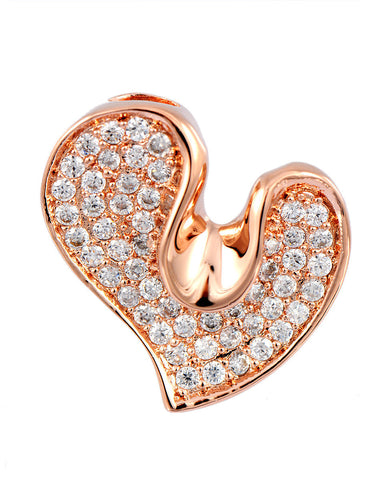 18K Rose Gold Plated Cubic Zirconia Heart Pendant