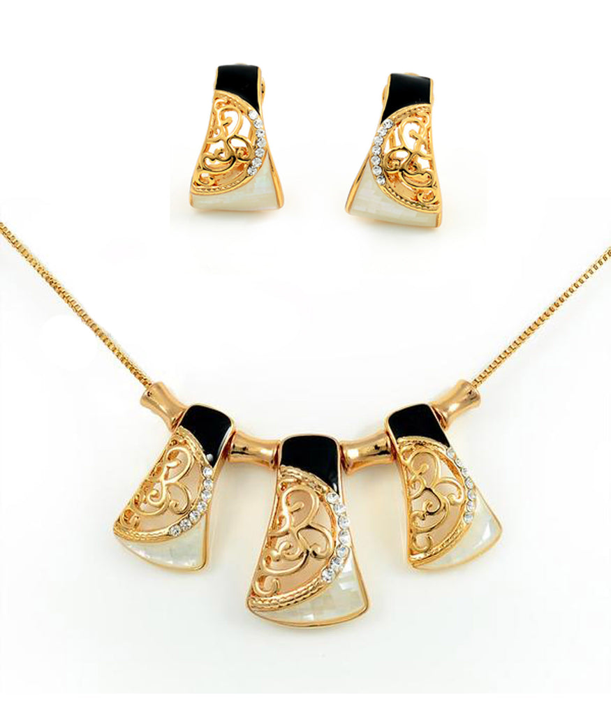 High Quality Plated Gold Inlaid Necklace Set