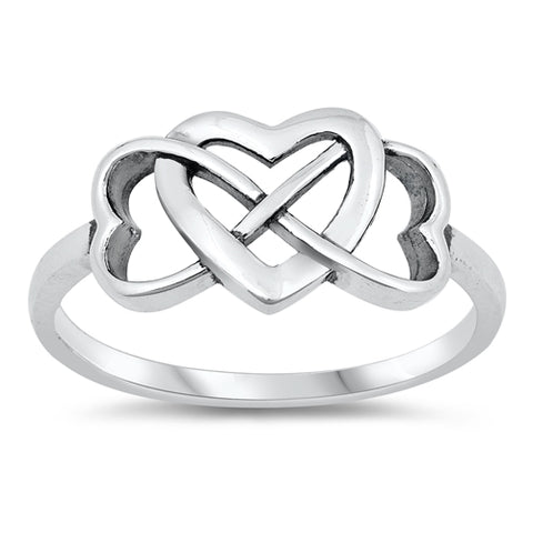 Infinity 925 Sterling Silver Heart Ring