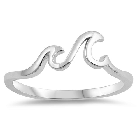 Wave 925 Sterling Silver Ring With Rhodium Anti-tarnish