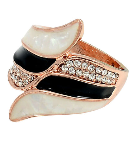 Ring, 18K Rose Gold, Inlaid, Dragonfly Signature Collection