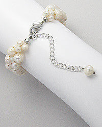 New Shaped White Cultured Fresh Water Pearl Bracelet