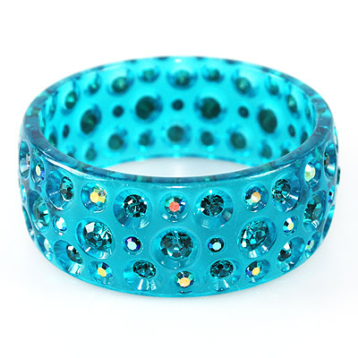 Blue Zircon Bangle Bracelet