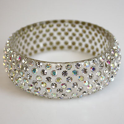 Clear Bracelet Bangle With AB Crystals