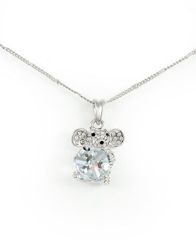 Christmas Mouse Holding Swarovski Clear Cube Crystal