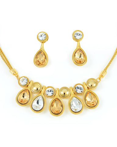 Swarovski Crystal Necklace Set, Topaz Jewelry Set