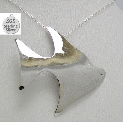 Sterling Silver Fish Pendant With Chain