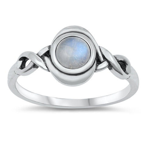 Sterling Silver 925 Open Infinity Moonstone Ring