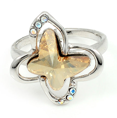 Swarovski Ring, Rockin' Butterfly, Topaz Crystal