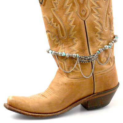 Western Boot Anklet Steer Drop Chain
