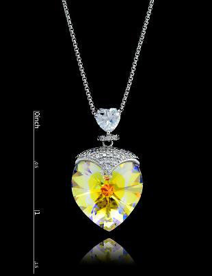Swarovski Crystal Yellow Small Heart Necklace