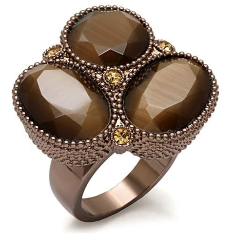 Chocolat' 3-Stone Gold Ring