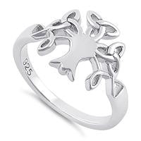 Celtic 925 Sterling Silver Tree of Life Ring With Rhodium Anti-tarnish