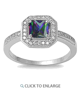 Mystic Topaz Sterling Silver Ring Size 7