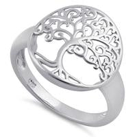 925 Sterling Silver Tree of Life Ring With Rhodium Anti-tarnish
