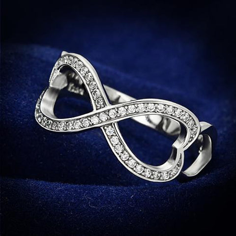 Sterling Silver Heart Infinity Ring